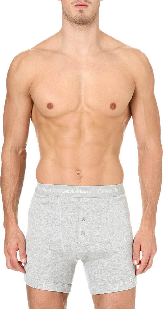 Lyst Calvin Klein Buttonfly Boxer Briefs in Gray for Men